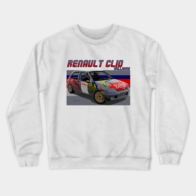 Renault Clio Williams Crewneck Sweatshirt by PjesusArt